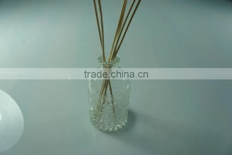 small round aroma bottle with engraving ,glass aroma reed diffuser, aromatherapy bottle