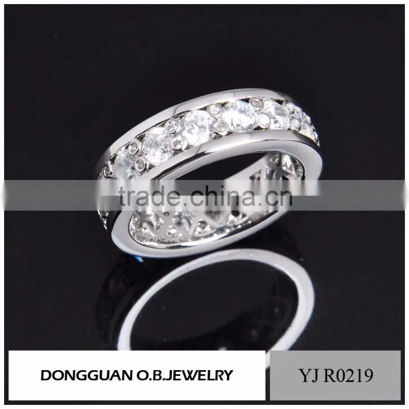 Fashion Women Wedding Ring Stainless Steel Single Cubic Zirconia Classic Engagement Ring