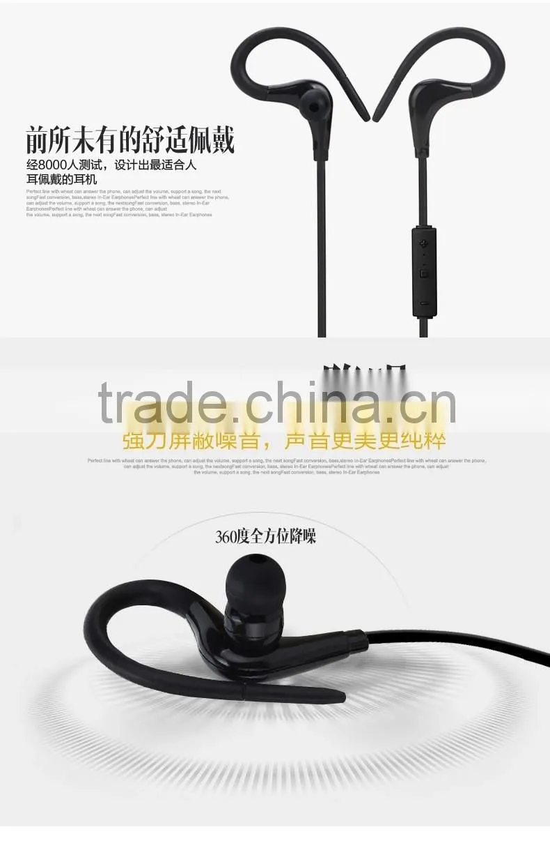 Sports bluetooth headphone wireless headset in-ear headphones for all mobile phones