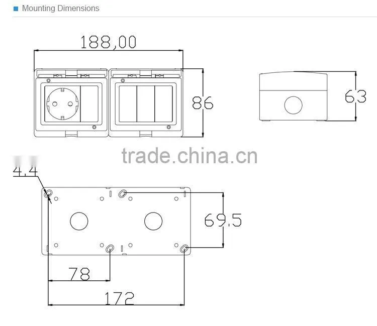 Wall Socket Waterproof Outdoor Socket(SP-SR4S)