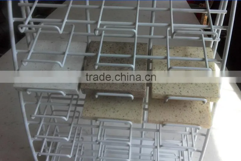 SR504 3- row metal wire angle-look display stand for quartz stone