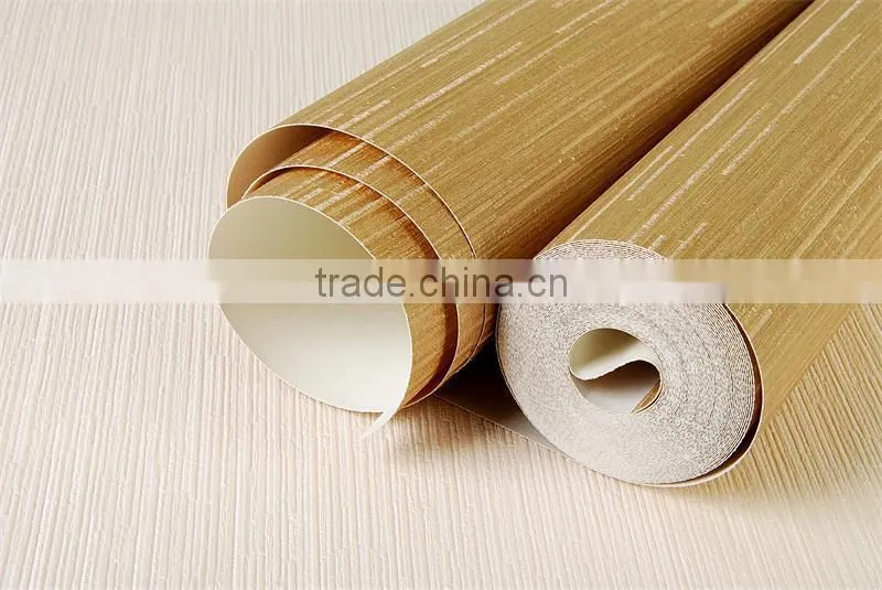 golden waterproof vinyl motel wallpaper