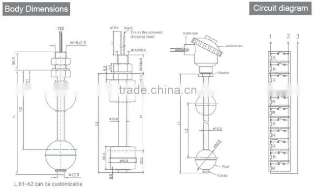 Float switch liquid level sensor controller