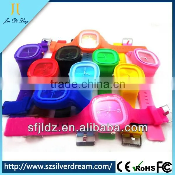 Kids Fashion Watches Square Face Jelly Watch Silicone Watch