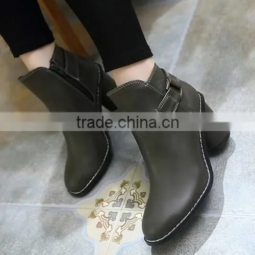 2016 high heel ladies PU ankle boots black women winter boots PJ4393