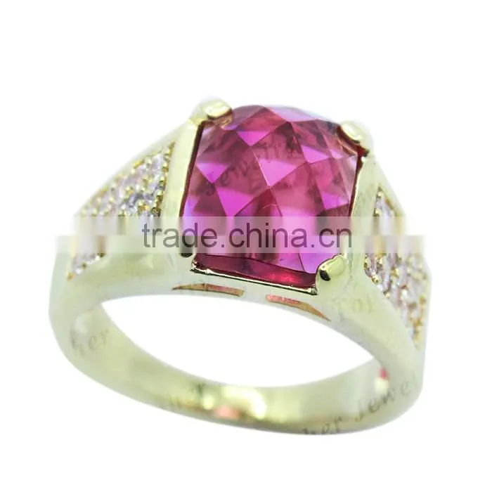 Man ring brass ring jewelry with glass stone factory wholesale low price