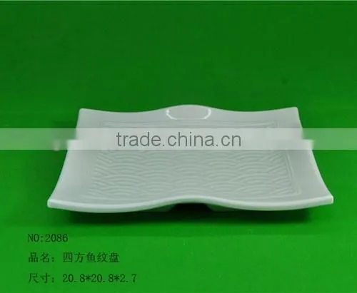 Melamine White Wavy dinnerPlate Plastic Dessert Plates