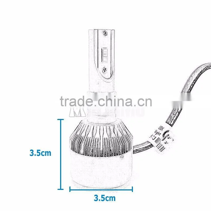 Mini size h1 9005 9006 hb3 hb4 h8 h9 h11 h7 36W 3800 lumen car led headlight