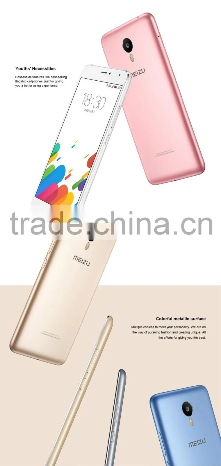 Orginal Meizu M1 Metal Helio X10 Octa Core 2.0GHz 5.5'' 1920x1080 4G LTE 2GB RAM 16/32GB ROM 13.0MP camera 3140mAh Battery