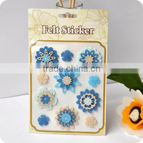 adhesive felt sticker, 3d sticker , handmade felt sticker, scrapbooking sticker, layered sticker , flower felt sticker
