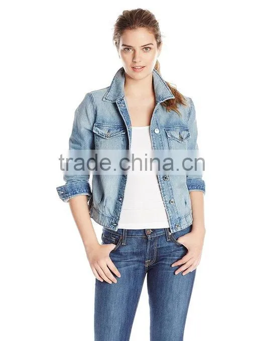Least Design Women's Pintuck Denim Jacket