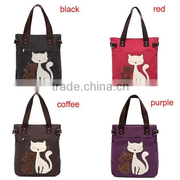 Top Quality Fashion Design Ladies Cotton Canvas Tote Bag Woman Shoulder Bags