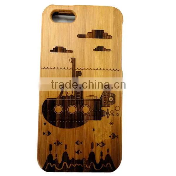 Custom laser logo handmade for bamboo iphone 5 case