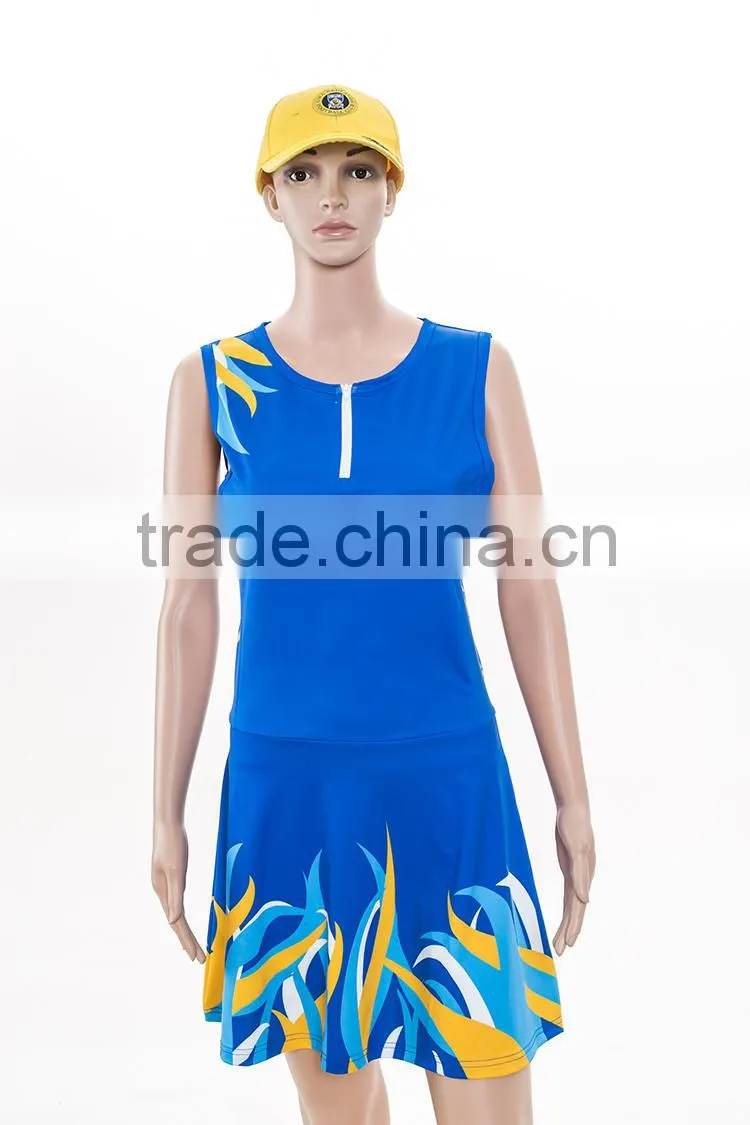custom sublimation netball apparel dress shirt bodysuit 100% polyester