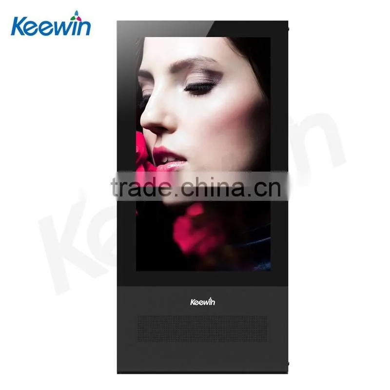 55inch 2500nits fan-cooling floor-standing LCD advertising outdoor kiosk with double screen