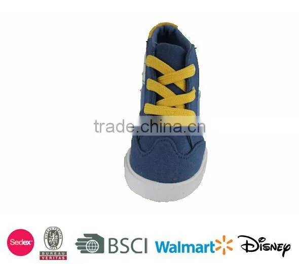 2014 kids fashionable lace-up china canvas shoes