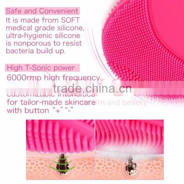 EYCO BEAUTY Rechargeable Sonic Natural Silicone Electric Facial Cleansing Brush