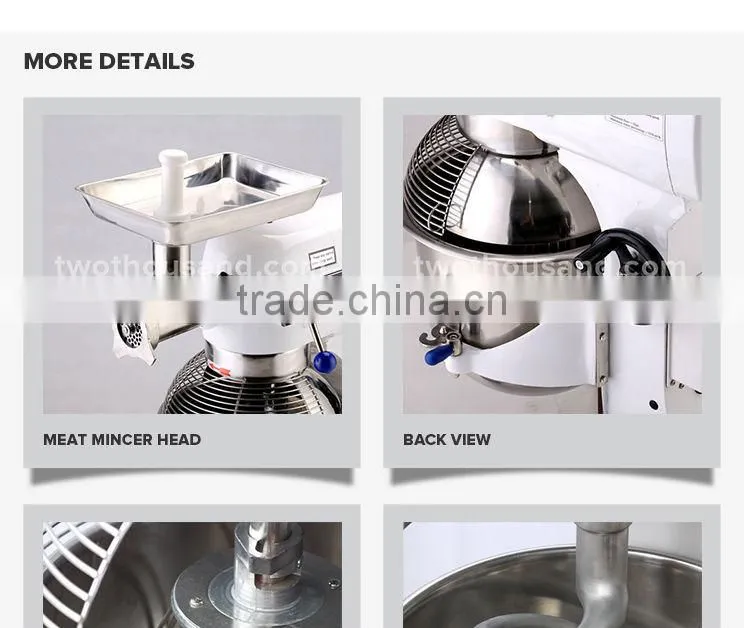 2016 Best 20 Liters CE Approved Gear Drive Planetary Food Mixer with Grinder
