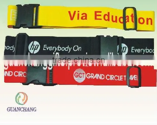 silkscreen luggage belts with 3-digi combination lock
