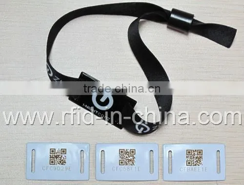 Flexible Fabric RFID Cashless Wristbands with NTAG203/213/216 Chip