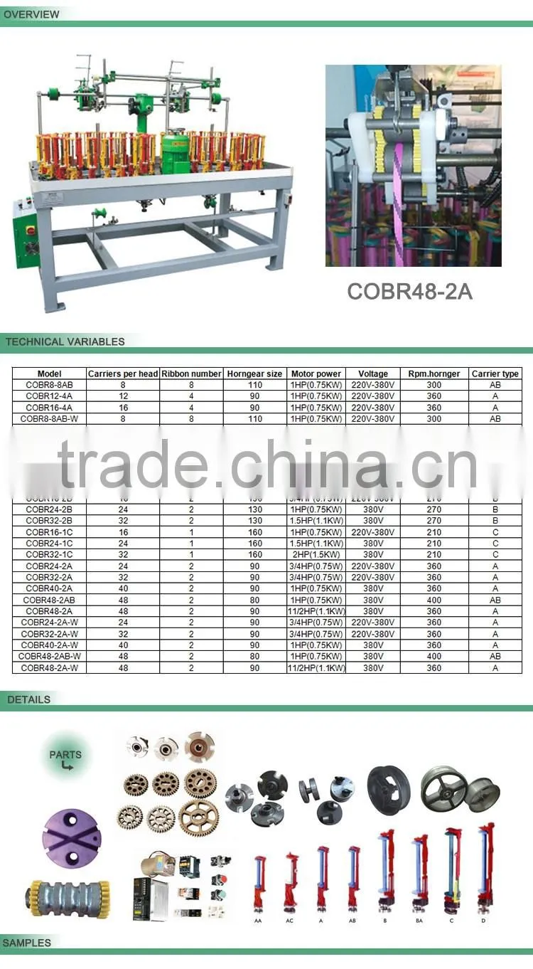 48 spindles round rope braiding machine