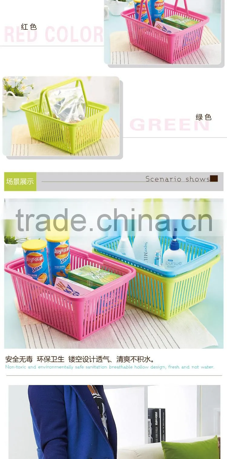 portable bathroom storage basket/kitchen spice bottle dishes storage basket-red