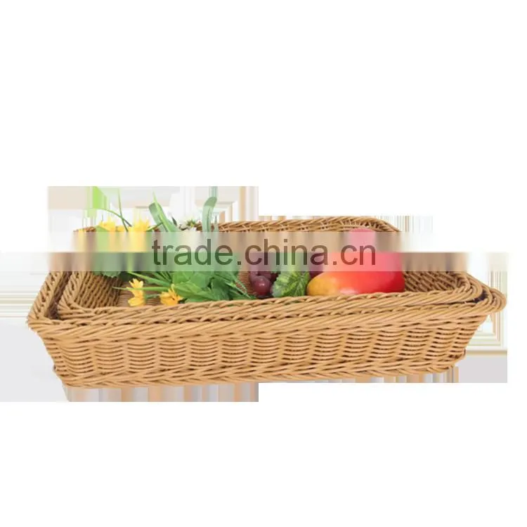 Functional durable rattan woven vegetable store equipment fruit basket