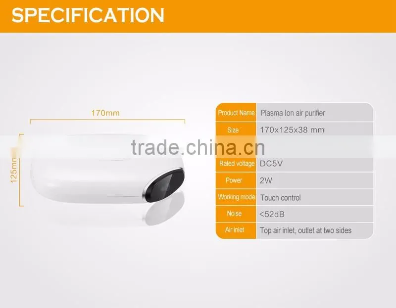 car ionic air purifier for car for dust collector