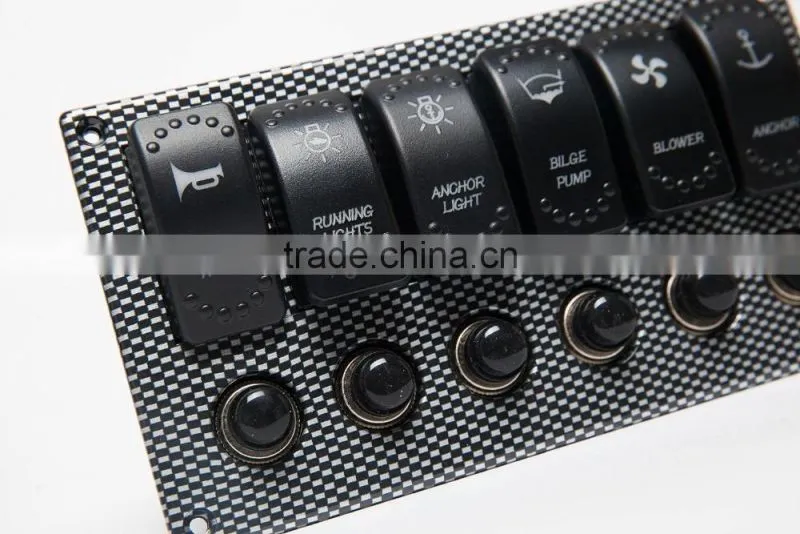 6 Gang thermals overload protector rocker switch panel