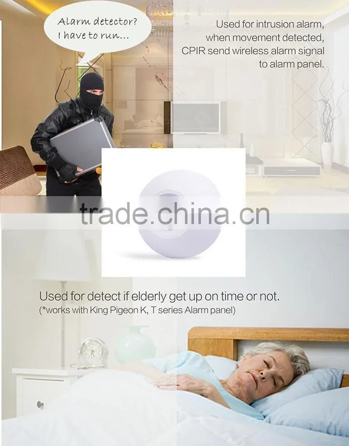 King Pigeon Wireless Ceiling PIR Motion Sensor TOP MOUTAIN PIR MOTION SENSOR,WIRELESS ALARM ACCESSORIES