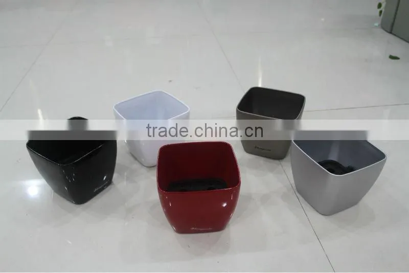 Colorful beautiful small square plastic stoving varnish flower nursery flower pot,planting pot,square flowerpot