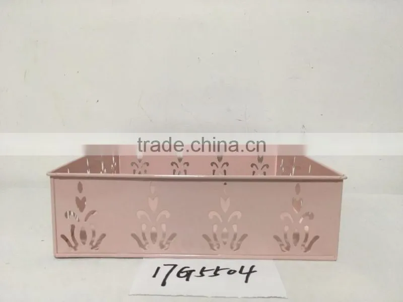 wholesale tall large indoor garden wall decorative metal wrought iron square pot planter