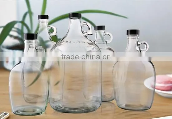 Glass Water Bottle Includes plastic Screw Cap, 1 gallon Capacity