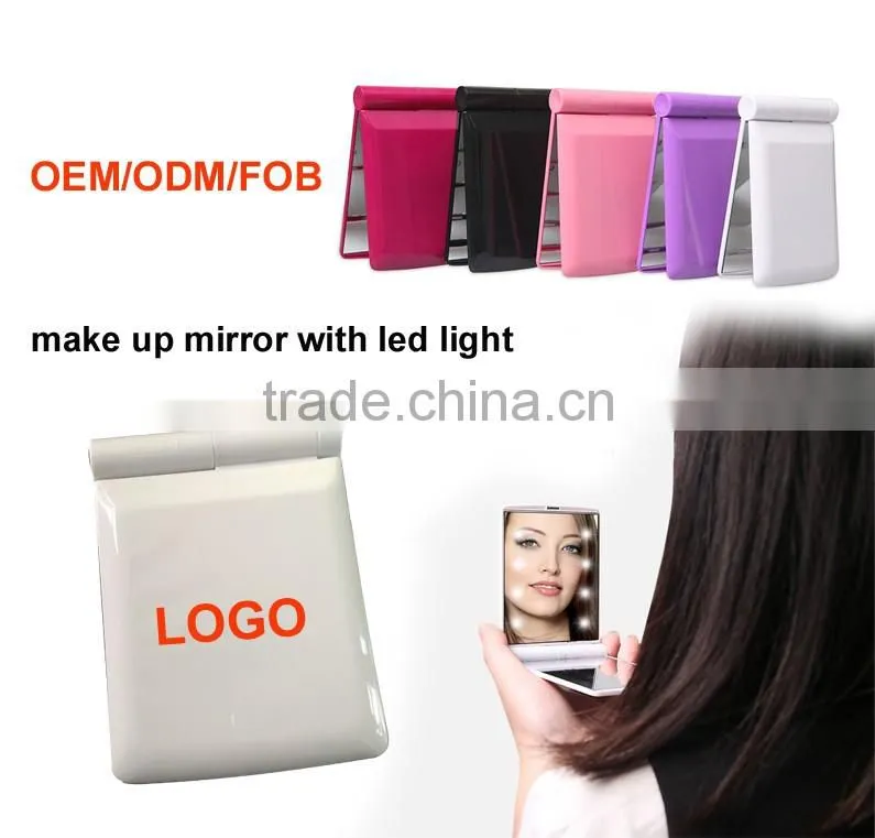 OEM makeup mirror, pocket mirror with led light with cheap price