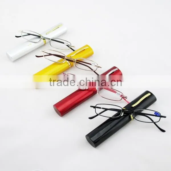 Hot sale mini slim foldable tube reading glasses