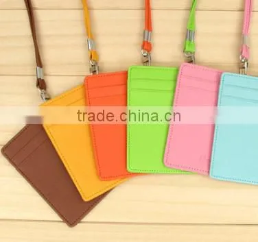 2016 hot sell leather work card holder, PU bus card cover