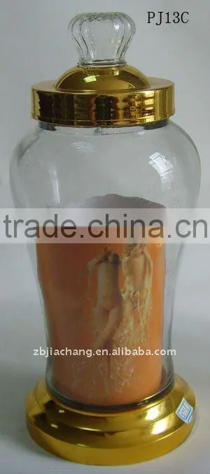 3L glass ginseng jar with metal rack PJ13C