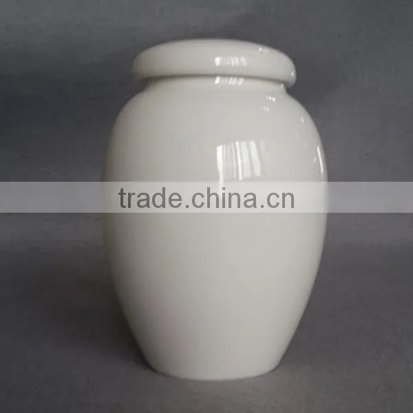 White ceramic pet urn