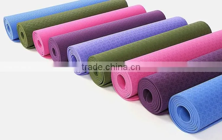 6mm Yoga Exercise Fitness Workout Thick Mat TPE Pilates Gym Festivals Camping