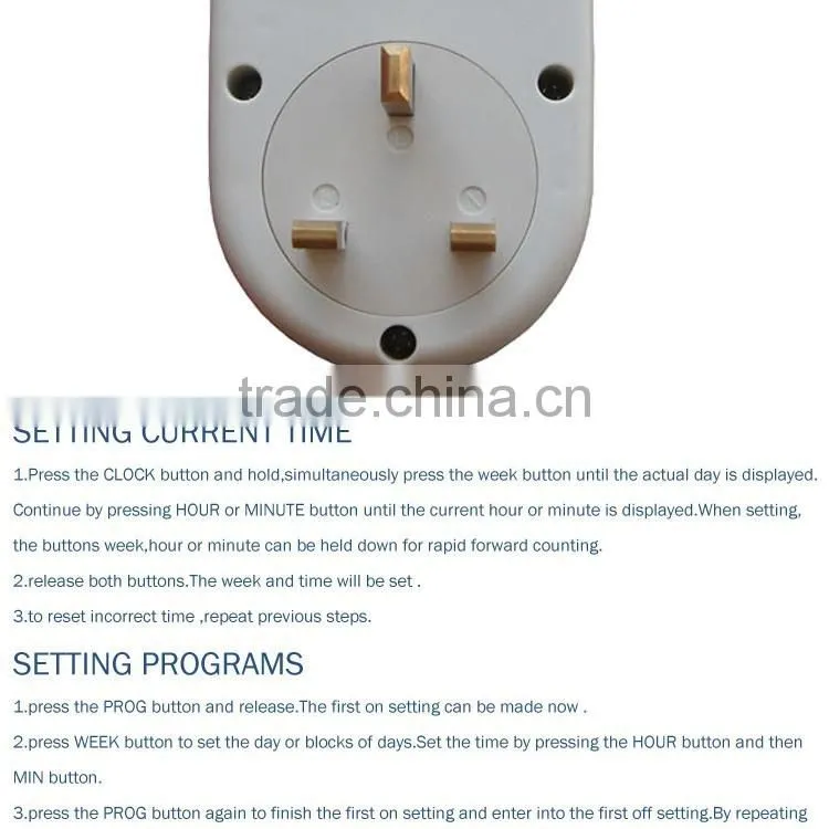 220-240V AC 50Hz 10A UK Plug Programable Timer Digital Switch 24h 7 Day week Digital LCD Timer display CE electronic socket