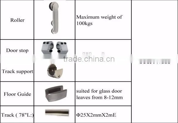 Factory Supply Satin Stainless Steel 304 Sliding Door Roller Track Wheel Floor Guide For Wooden Door