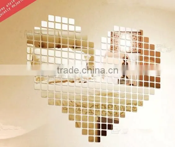 Collocation photo wall stickers,DIY golden mosaic 3d wallpaper for wall stickers