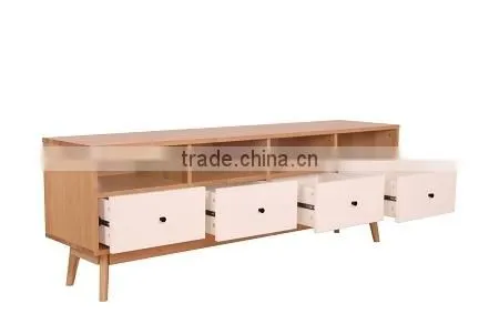 popular product of Japanese style 4drawer TV wooden stand