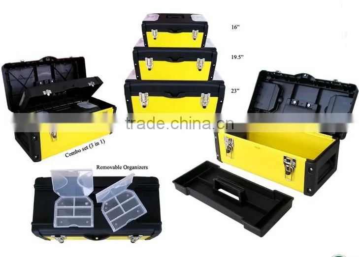 3pcs Case-in-Case Metal Tool Box Set For Hand Tools