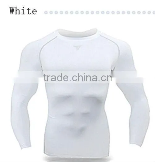 Tight fitted spandex plain long sleeve t shirt