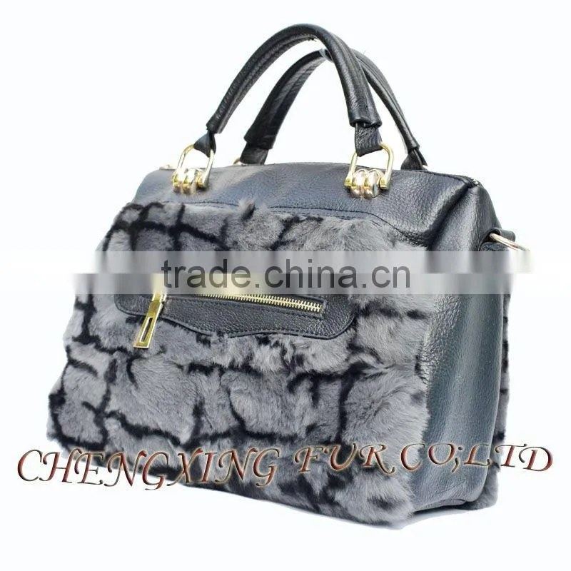 CX-H-46 New Style Fashion Women Rex Rabbit Fur Tote Bags Wholesale