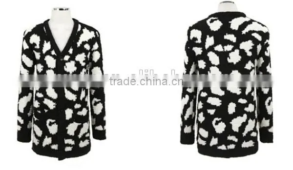 new arrival men's leopard cardigan clothing sweater