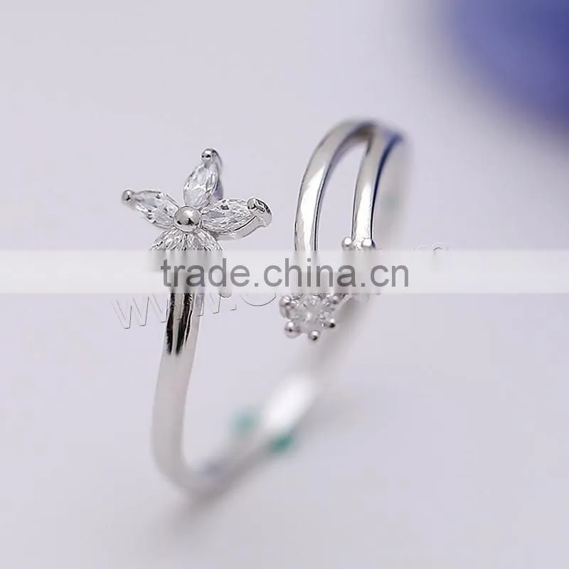 Cubic Zirconia Sterling Silver flower fashion ring finger rings photos fashion couples finger ring