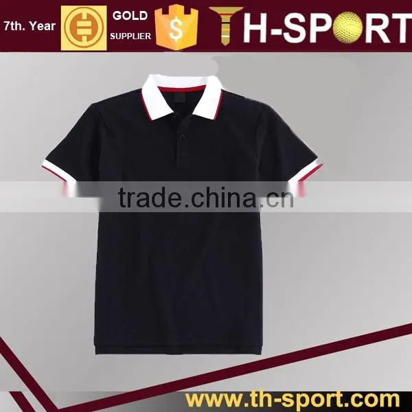 Black Polyester polo t shirt in hot sale
