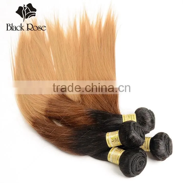 Color 1b/4/27# Straight Wave High Quality Brazilian Hair Weave Blonde and Brown